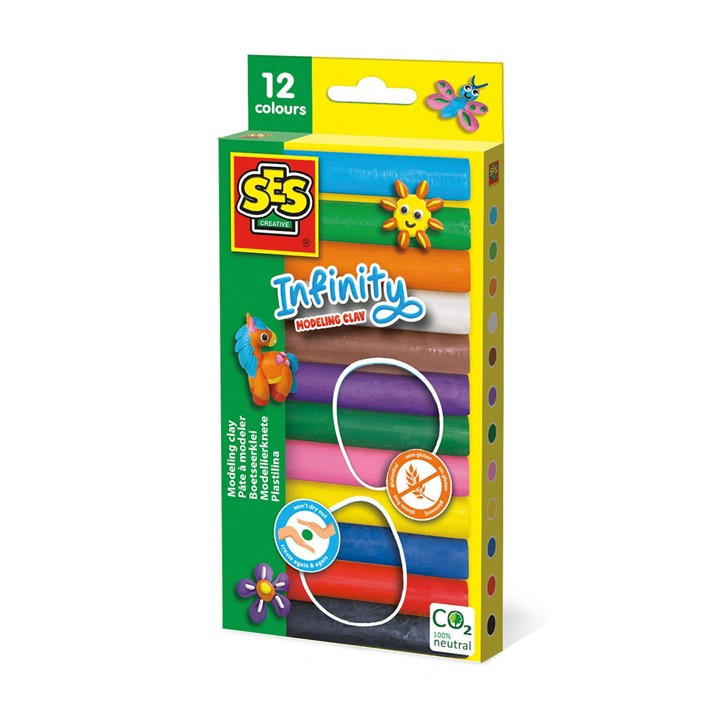Ses Creative Unisex Kids Multi Infinity Modeling Clay - 12 Pack (180G)