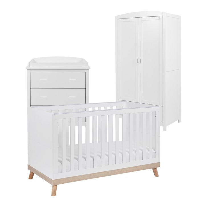 Babymore Unisex White Mona 3 Piece Room Set Variable