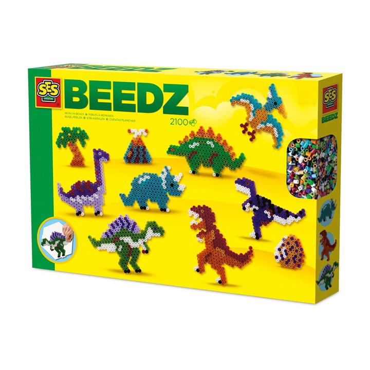 Ses Creative Unisex Kids Multi Iron On Beads - Dino World