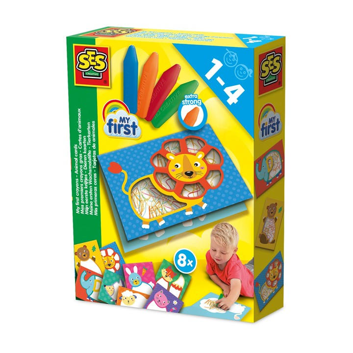 Ses Creative Unisex Kids Multi My First Crayons - Animal Cards