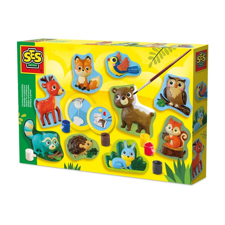 Ses Creative Unisex Kids Multi Casting And Painting - Forest Animals