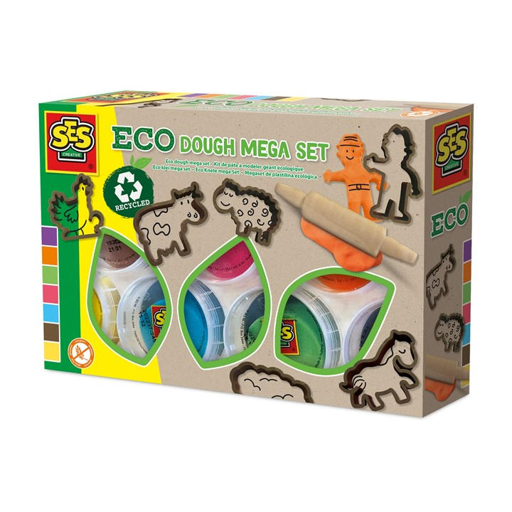 Ses Creative Unisex Kids Multi Eco Dough Mega Set (7X90gr With Tools)