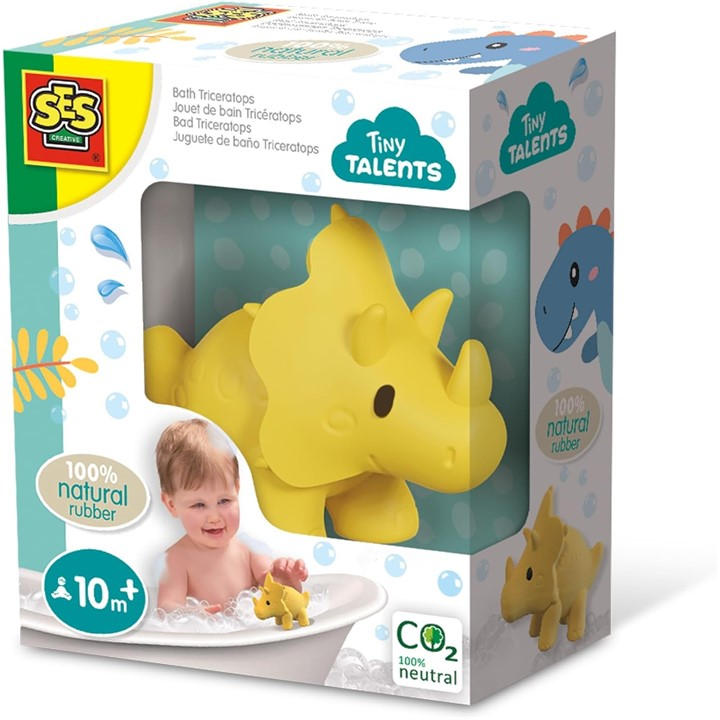 Ses Creative Unisex Kids Multi Bath Triceratops - 100% Natural Rubber