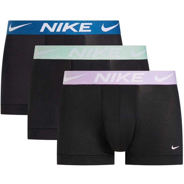 Nike Men's Black Dri-Fit Essential Micro 3 Pack Boxer Trunks Medium