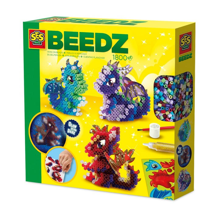 Ses Creative Unisex Kids Multi Iron On Beads - Dragons
