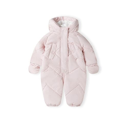 Minoti - Girls snowsuit with hood 3D ears light pink
