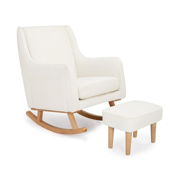 Babymore Unisex Kids White Ida Nursing Chair With Stool - Boucle