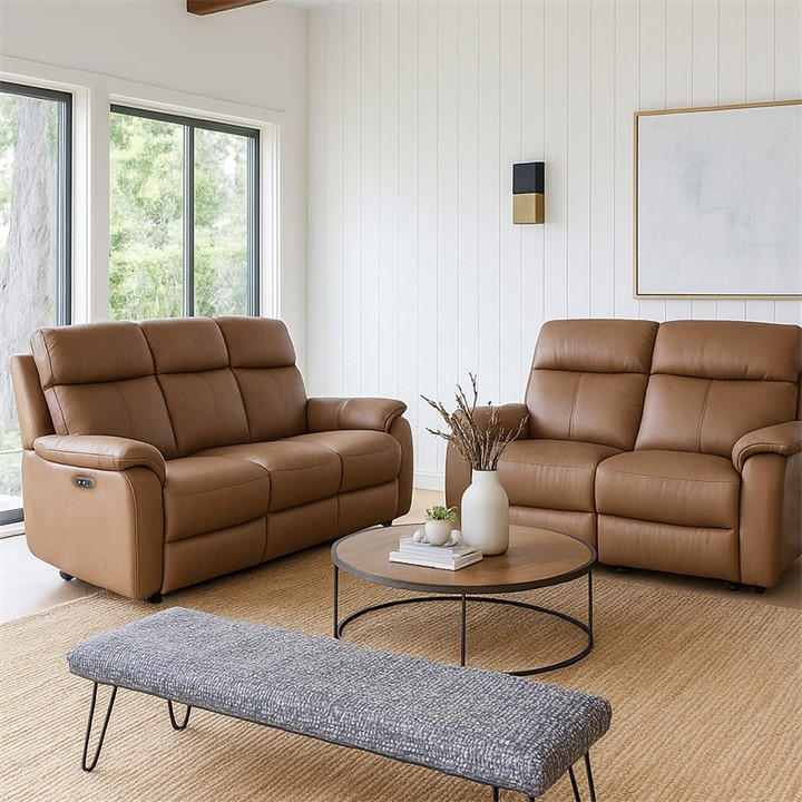 Aspire Unisex Brown Kingsmere 3 + 2 Power Recliner Sofa Set