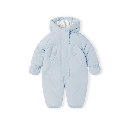 Minoti - Baby unisex snowsuit hood with 3D ears light blue