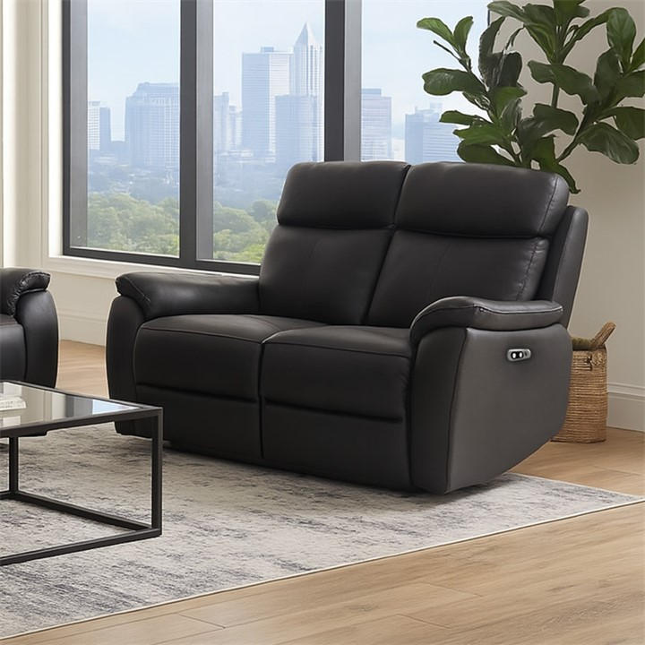 Aspire Unisex Black Kingsmere 2 Seater Power Recliner Sofa