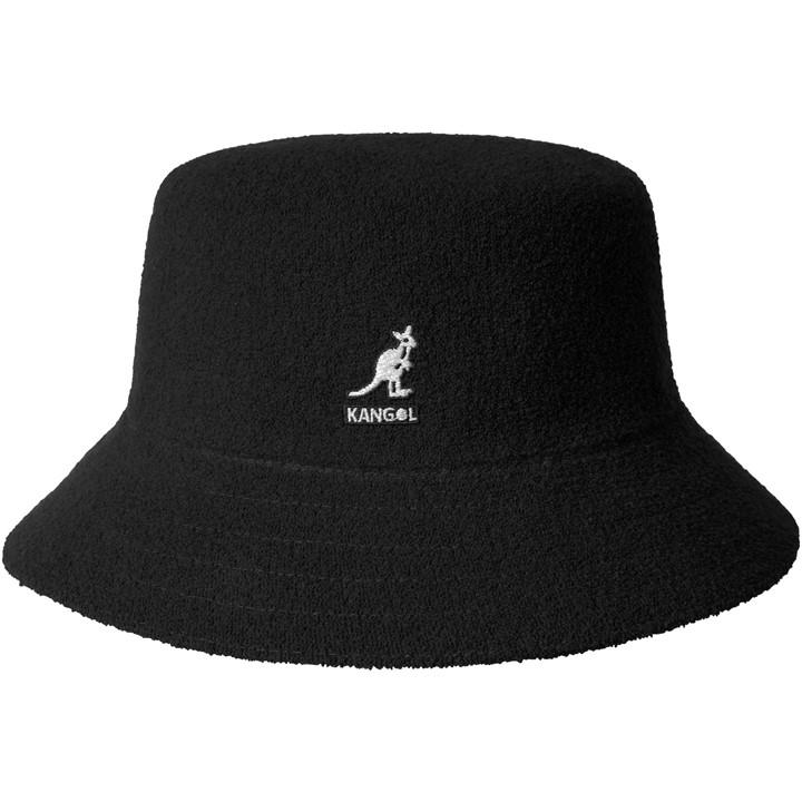 Kangol Logo-embroidered Bucket Hat In Black