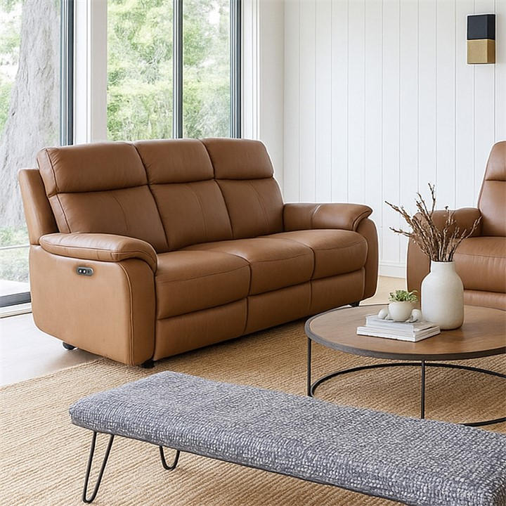 Aspire Unisex Brown Kingsmere 3 Seater Power Recliner Sofa
