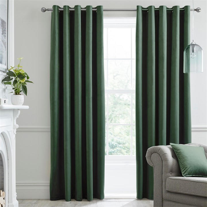 Laurence Llewelyn-Bowen Unisex Green Montrose Thermal Velvet Eyelet Curtains In Blush 45X54