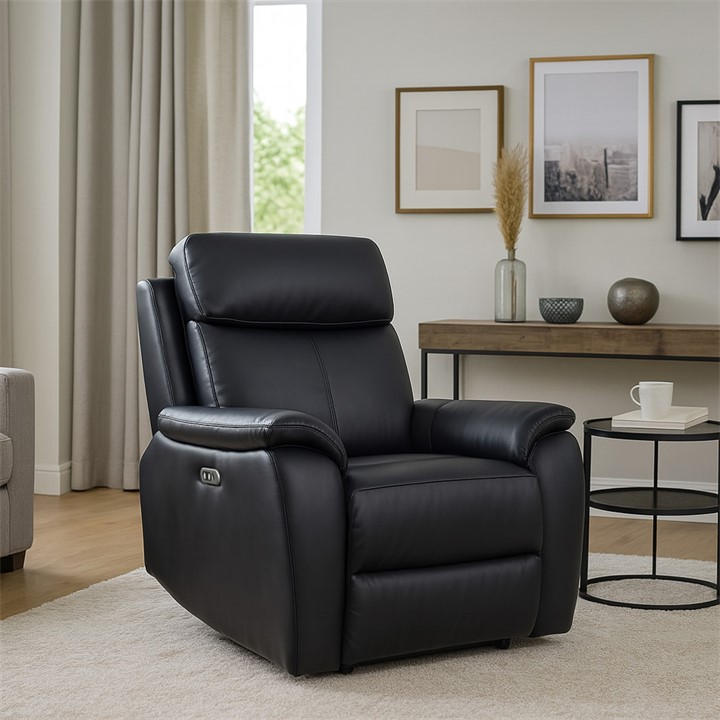 Aspire Unisex Black Kingsmere Power Recliner Armchair (1 Seater)