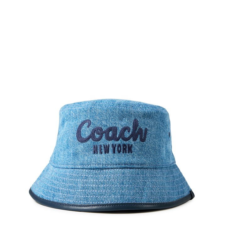 COACH COACH EMBROIDERED DENIM BUCKET HAT