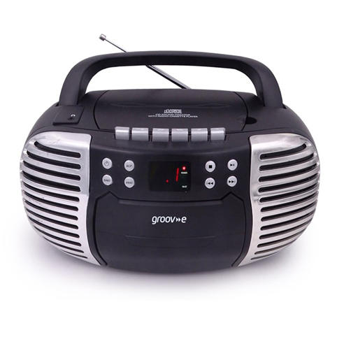 Groov-e - Retro Boombox Portable CD & Cassette Player