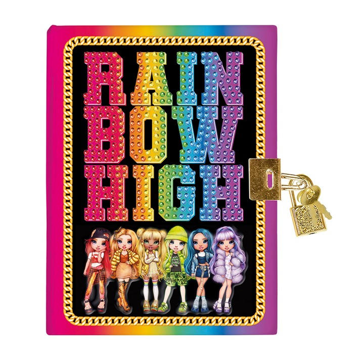 Totum Unisex Kids Multi Rainbow High Secret Diary W Lock And Diamond Paint -