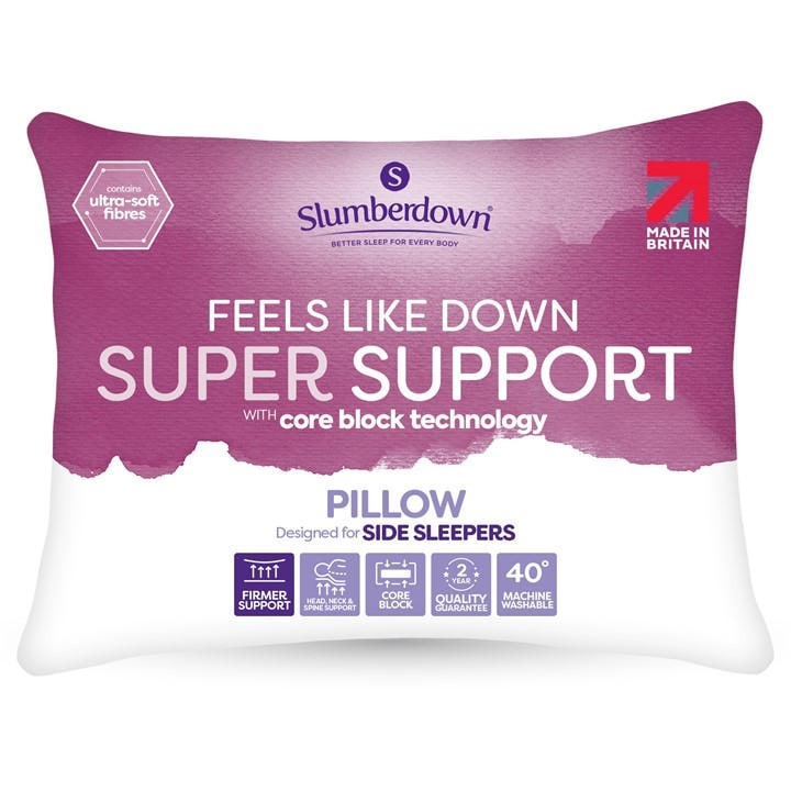 Slumberdown Unisex White Feels Like Down Super Support Pillows Large
