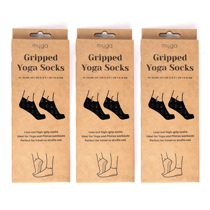 Myga Pack Of 3 Gripped Yoga Socks