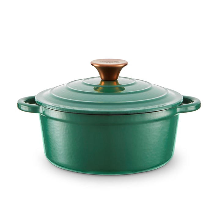 Barbary And Oak Green 20Cm Round Casserole Cast Iron - Medium