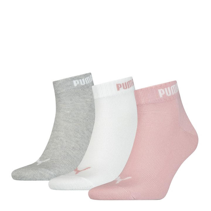 Puma 3 Pack Trainer Socks Ladies In Pink