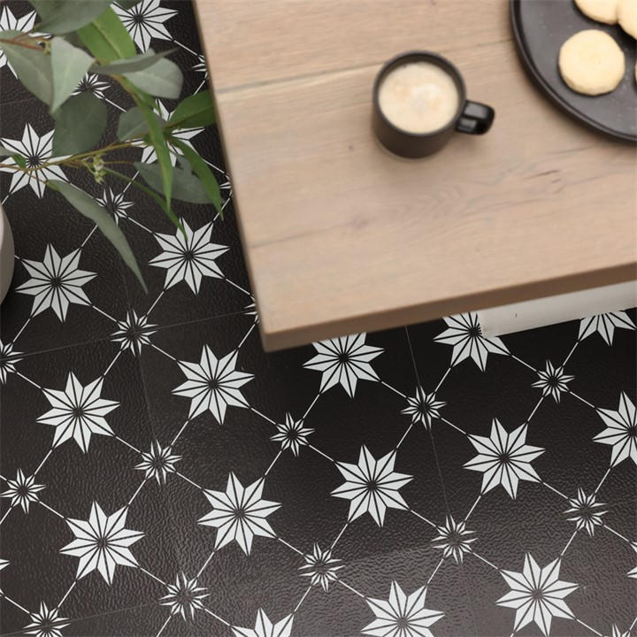Floor Pops Unisex White Self Adhesive Vinyl Floor Tiles Rigel Medium