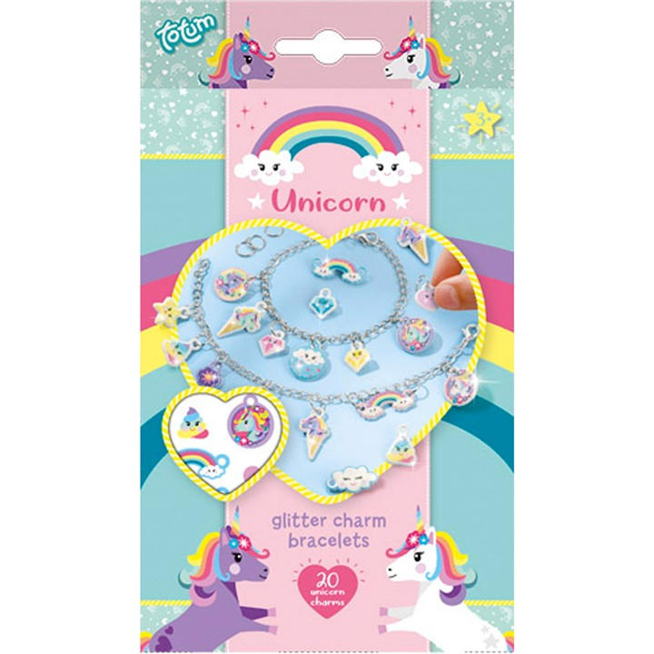 Totum Unisex Kids Multi Unicorn Puffy Charm Bracelets -