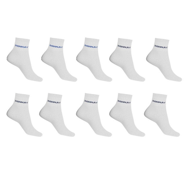 Donnay Unisex Kids White 10 Pack Quarter Socks Childrens Size C8 - C13