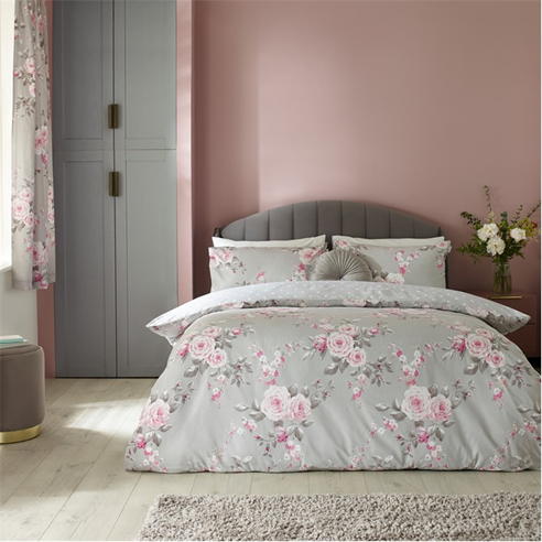 Catherine Lansfield - Floral Reversible Duvet Cover Set