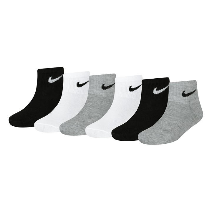 Nike Unisex Kids Grey 6 Pack Of Trainer Socks Infants Size C3 - C7