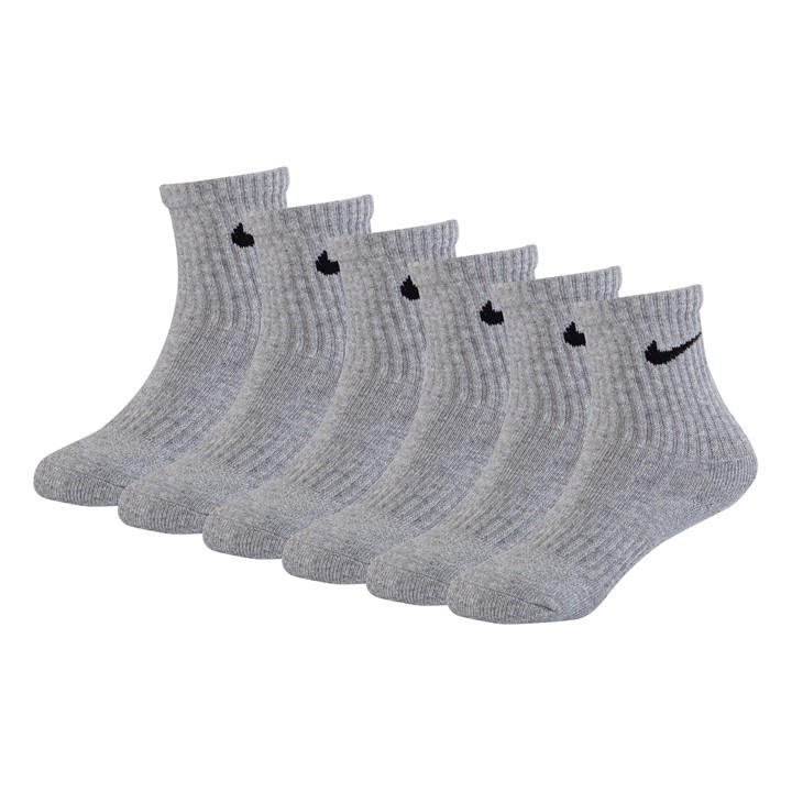 Nike Unisex Kids Grey 6Pk Df Crew Sock Infants Size C3 - C7