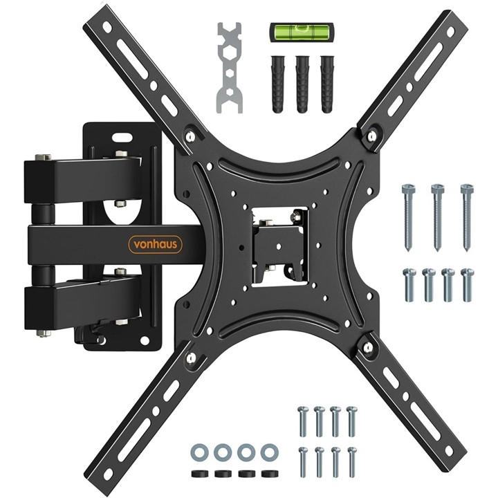 Vonhaus Unisex Black 24-55 Inch Full Motion Tilt & Swivel Tv Bracket