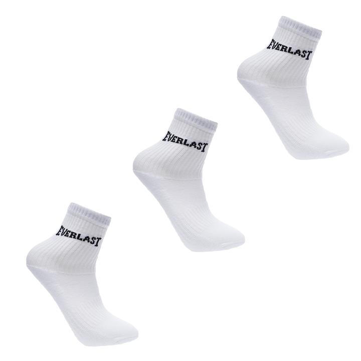 Everlast Unisex Kids White 3 Pack Crew Socks Childrens Size C8 - C13