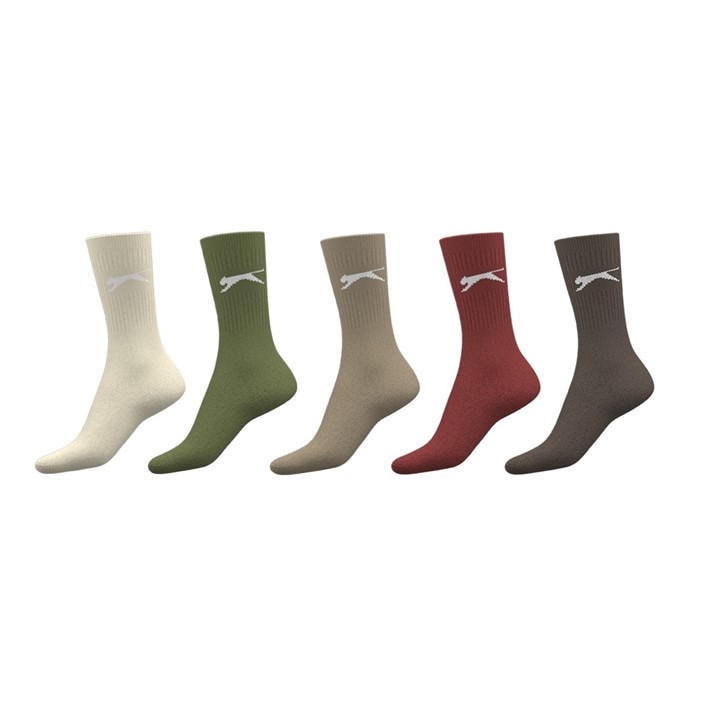 Slazenger Men's Multi 5 Pack Crew Socks 12+