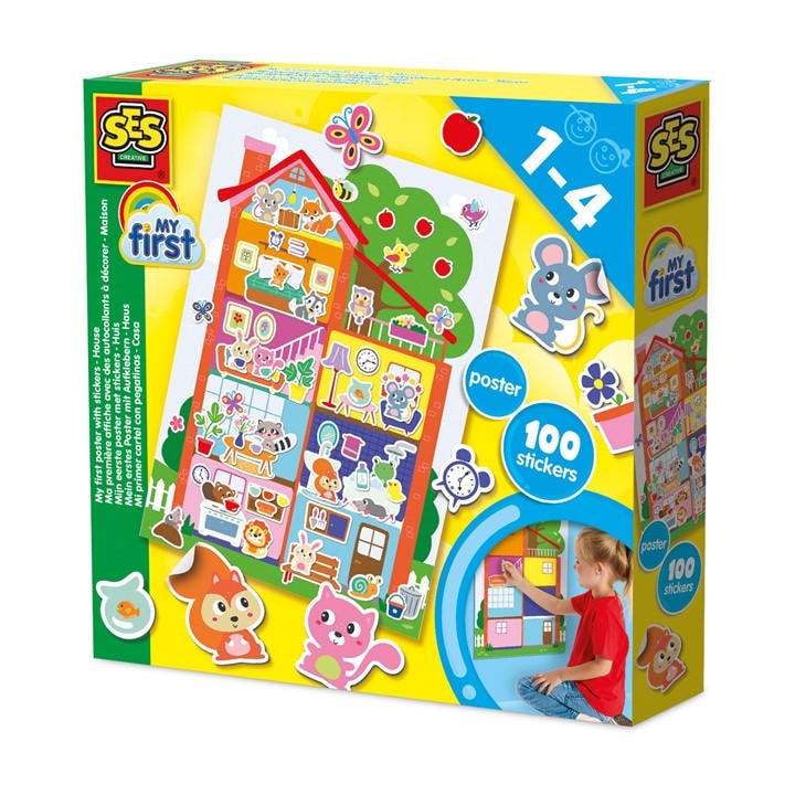 SES Creative My first poster with stickers - House - Multi