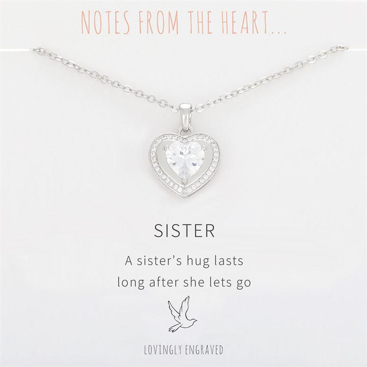 Notes From The Heart Women's Silver Nfth Sister Engraved Pendant -
