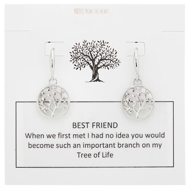 Notes From The Heart Women's Silver Nfth Tol Best Friend Earrings