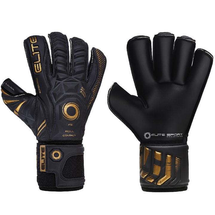 Elite Unisex Black Sports Real Goalkeeping Gloves
