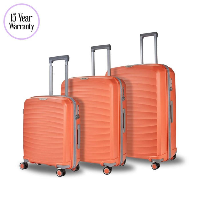 Rock Unisex Orange Sunwave Suitcase Peach Medium