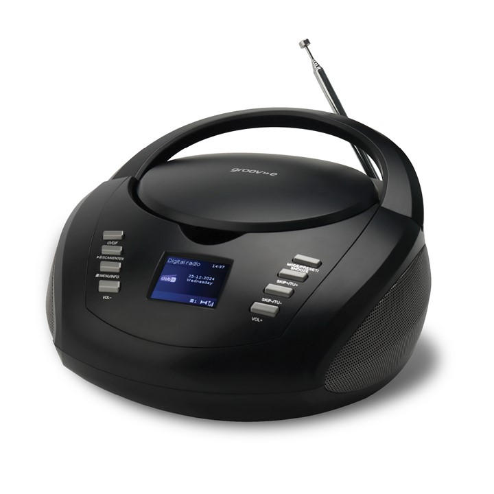 Groov-E Unisex Black Dab Boombox Portable Cd Player With Dab/Fm Radio