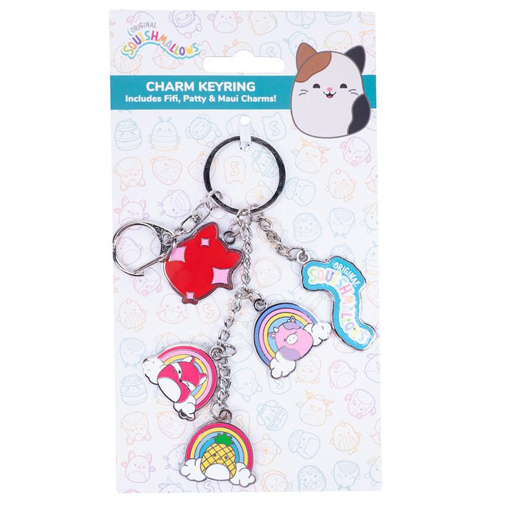 Squishmallows Unisex Kids Multi Charm Keyring -
