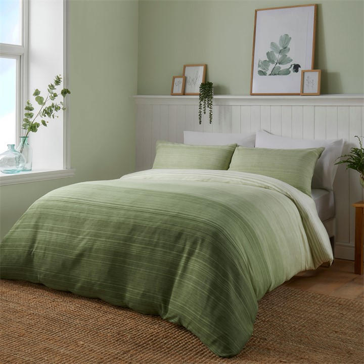 Fusion Unisex Green Fairhaven Duvet Cover Set Single