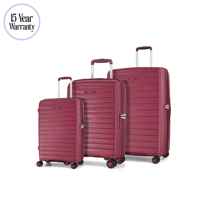 Rock Unisex Red Palma Suitcase Burgundy Cabin