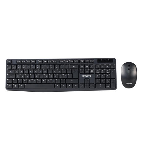 Groov-e - Wireless Full Size Keyboard & Mouse Set - Black