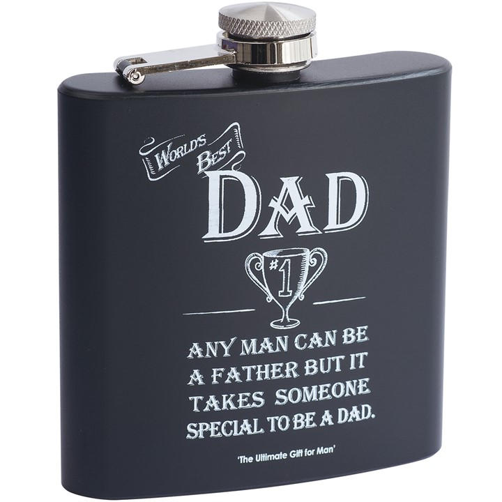 Ultimate Gift For Man Men's Black - Dad Hip Flask Size 8868