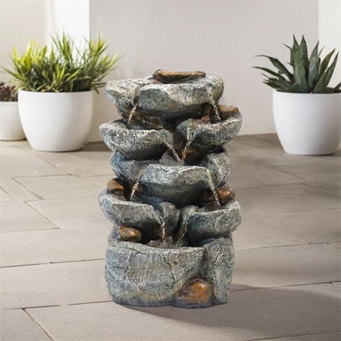 Breeins - Outdoor Fountain Waterfall Solar Powered