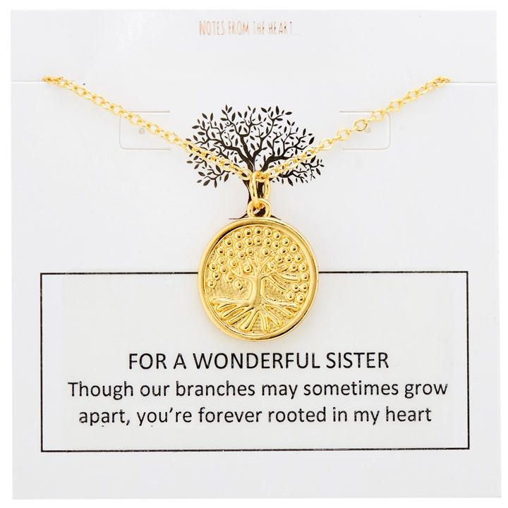 Notes From The Heart Gold Nfth For A Wonderful Sister Pendant -
