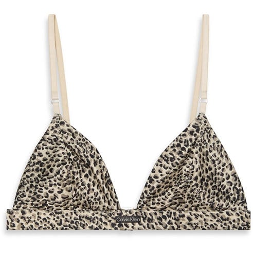 Calvin Klein - Women's Leopard Triangle Fold Non-Wired Bralette