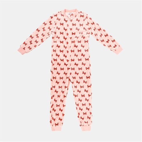 Star - Fleece Onesie Junior Girls Pink