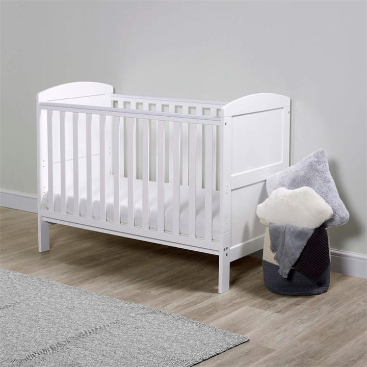 Ickle Bubba Unisex Kids White Coleby Mini Cot Bed, Under Drawer & Fibre Mattress